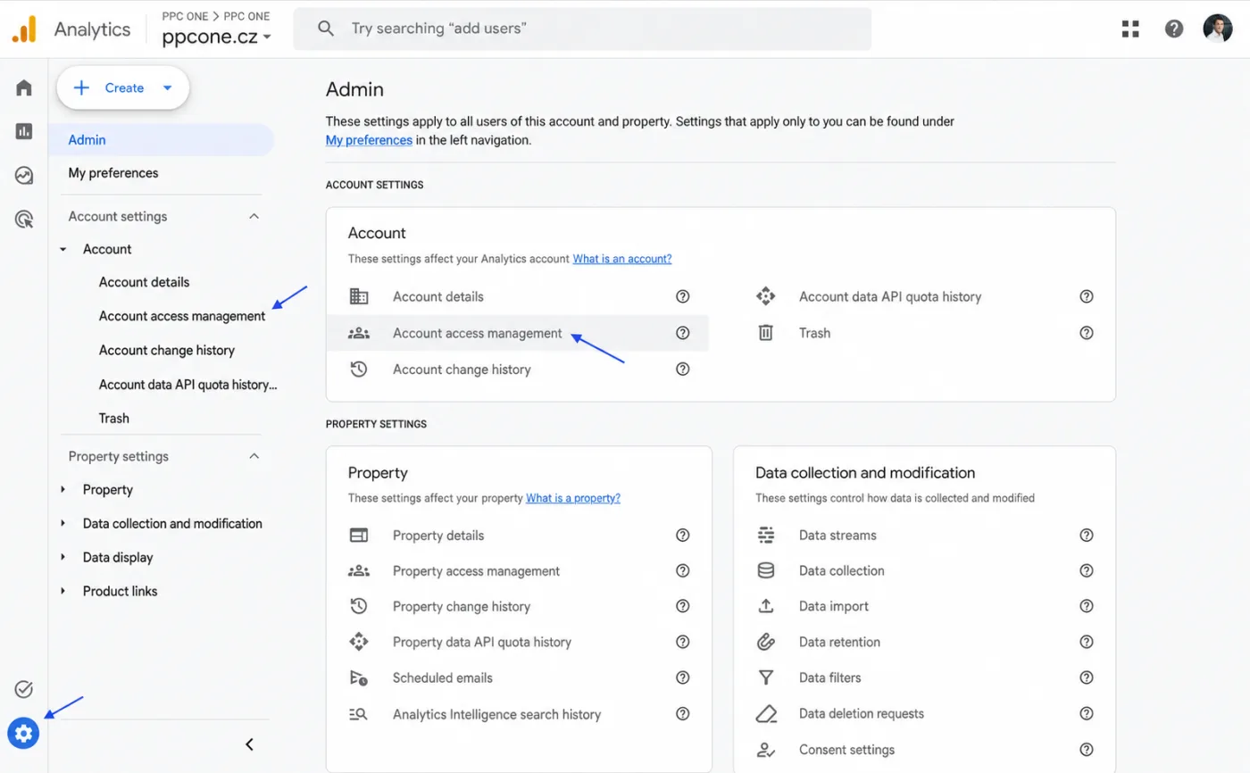 Where to share Google Analytics 4 access, step-by-step guide