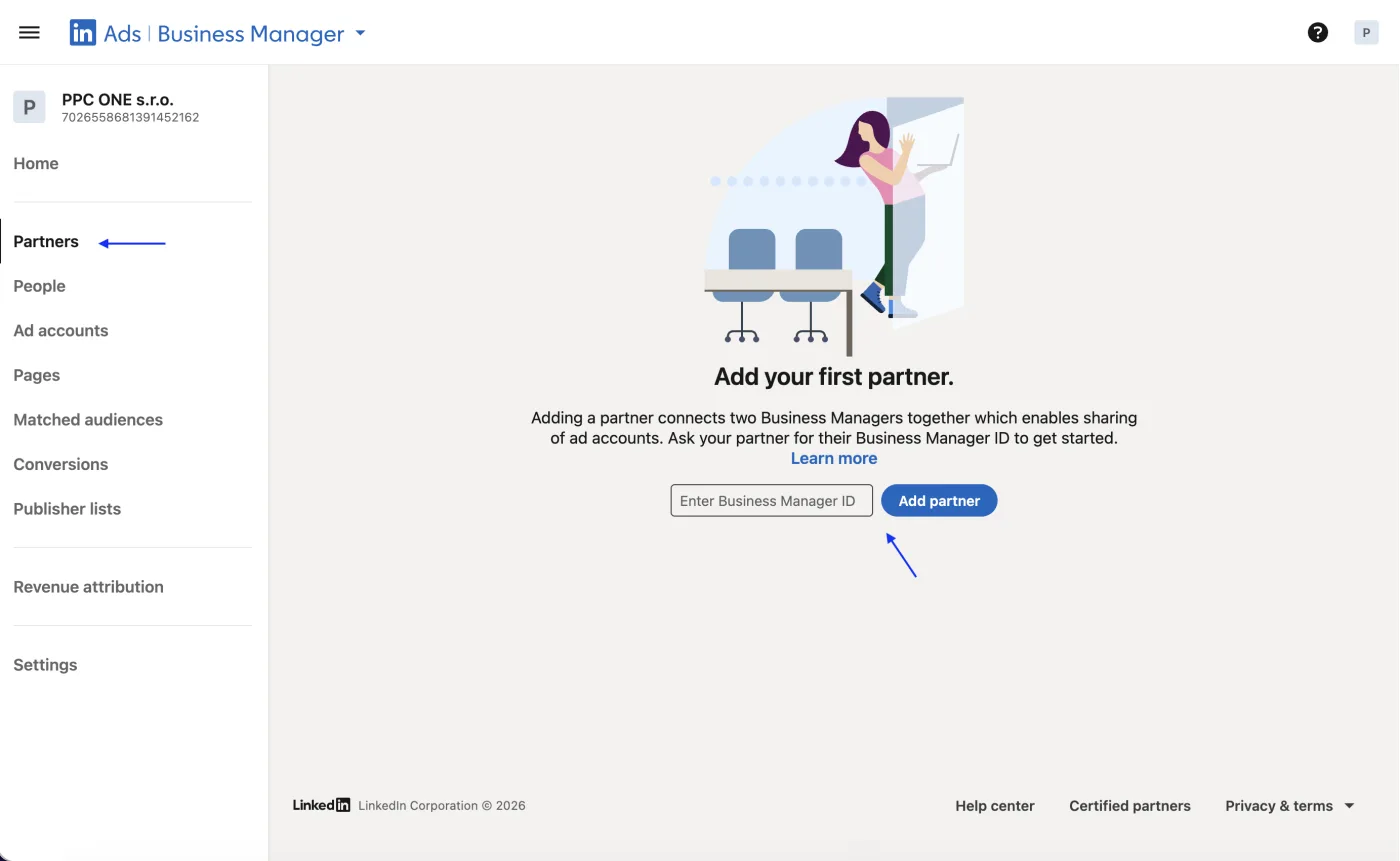 Kde nasdílet přístup do LinkedIn Ads, návod krok za krokem